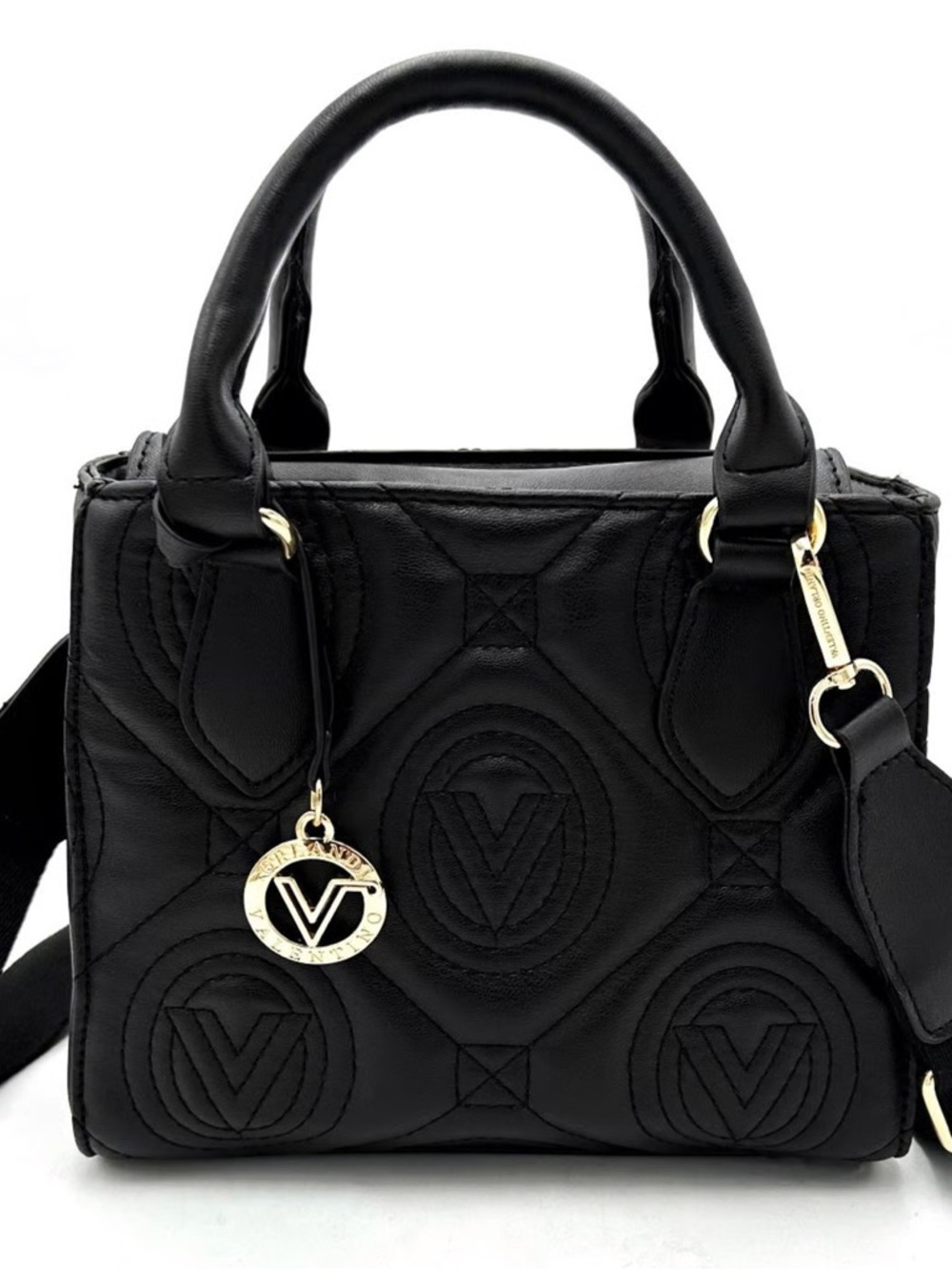 Valentino Orlandi Quilted Crossbody Bag with Branded Web-Strap, NWT